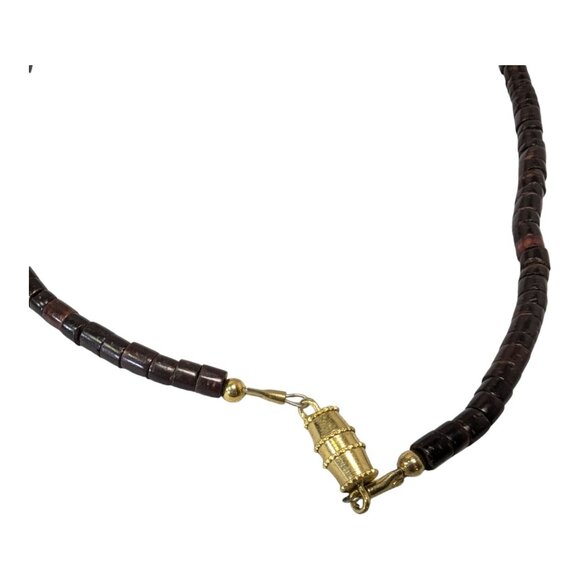 VTG Zuni Fetish Child's Necklace Carved MOP Birds on Dark Coco Heishi Beads - Picture 8 of 9